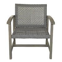 Ensemble bistro surdimensionné Galena en bois d'acacia FSC et osier