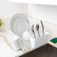 Mainstays Small Chrome Wire Dish Rack - White