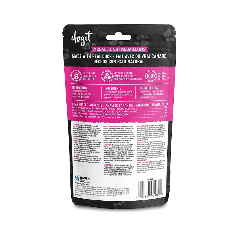 Dogit SnackBar Dog Treats Duck Medallion Chews Dog Treat 150 G