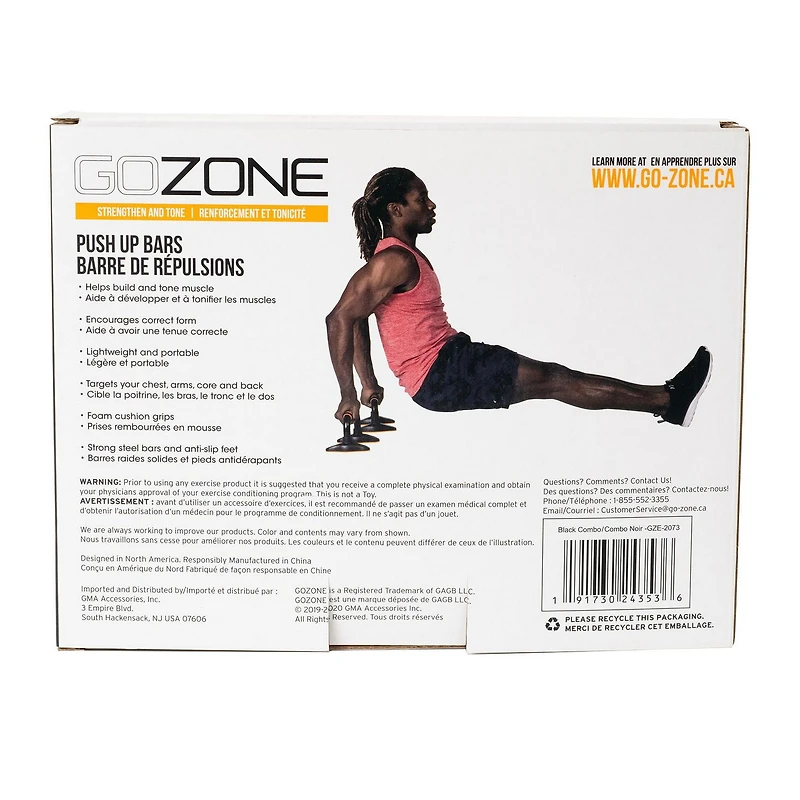 GoZone Push-Up Bars – Black