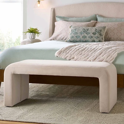 Better Homes & Gardens Juliet Velvet Banc, Beige
