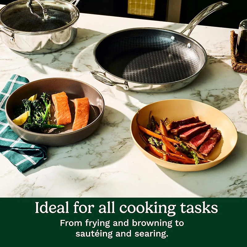 Cuisinart FusionPlus™ 6‑Piece Stainless Steel Non‑Stick Fry Pan Set, 8", 10", 12" Skillets with Lids, PFAS‑Free, Induction Ready Cookware (FPS‑6SSCRC)