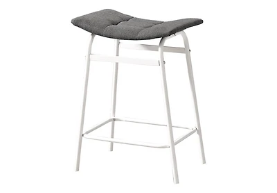 Monarch Specialties  Tabouret De Bar, Hauteur Du Comptoir, Ensemble De 2, Cuisine, Aspect Cuir Noir, Métal Noir, Contemporain, Moderne