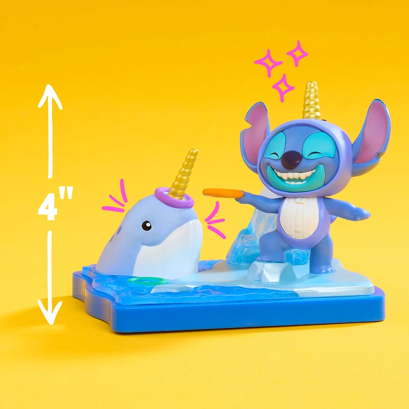 HAPPY HAUL Disney Stitch Goes Wild Scene Setters, Surprise Collectible Toy Figure in Blind Box with Scenic Base and Accessories, 8 cm Tall, Short-Run Drop, Ages 8 and up
