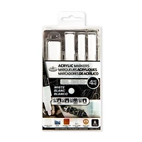 Royal & Langnickel  Acrylic Paint Marker, Variable Tips, White, 4 pack