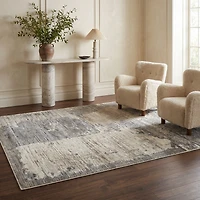 Rug Branch Nomad Abstract Indoor Area Rug, Cream Grey, Modern - Living Room, Bedroom, Dining Room, and Kitchen