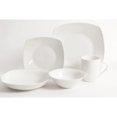 Gibson Home Hagen Service de table 30 pièces, service pour 6 personnes, blanc, céramique fine