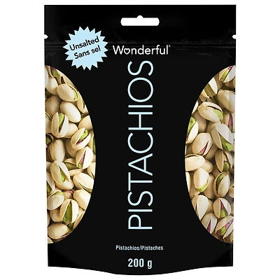 Wonderful Pistachios In-Shell Roasted No Salt, 200g Resealable Bag