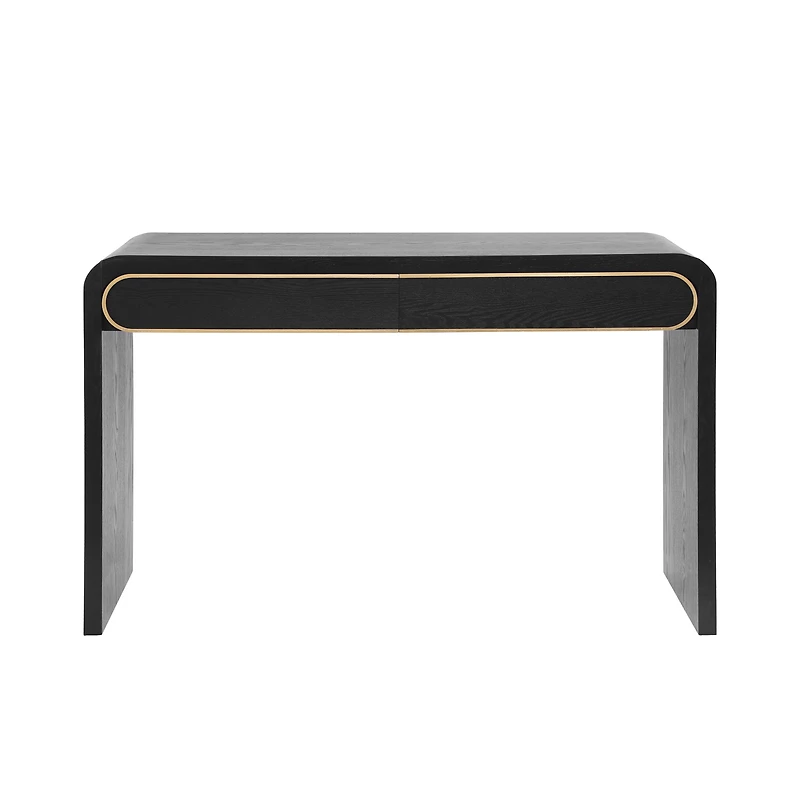 Noble House Luxury Wood Console Table with Drawer, Narrow Entryway and Sofa Table for Living Room, Hallway, or Foyer,Black