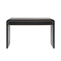 Noble House Luxury Wood Console Table with Drawer, Narrow Entryway and Sofa Table for Living Room, Hallway, or Foyer,Black