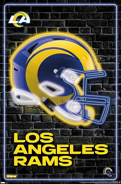NFL Los Angeles Rams - Neon Helmet 23 Wall Poster, 22.375" x 34"
