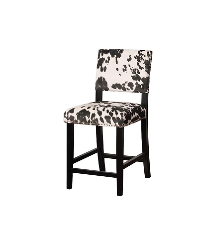 Noah Black Cow Print Counter Stool