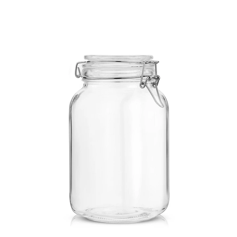Airtight Glass Jars Storage Cannister with Silicone Seal Lids - 50 oz - Set of 3