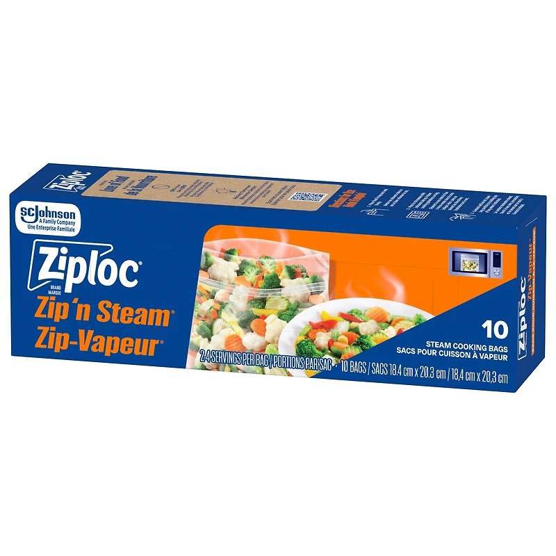 Ziploc® Zip n' Steam Food Steamer Bags, 10 Bags