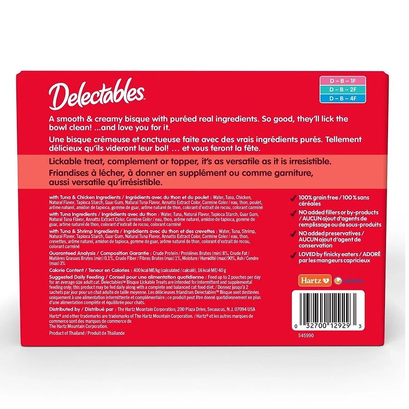 Delectables Lickable Bisque Cat Treats Variety Pack, 30x40g