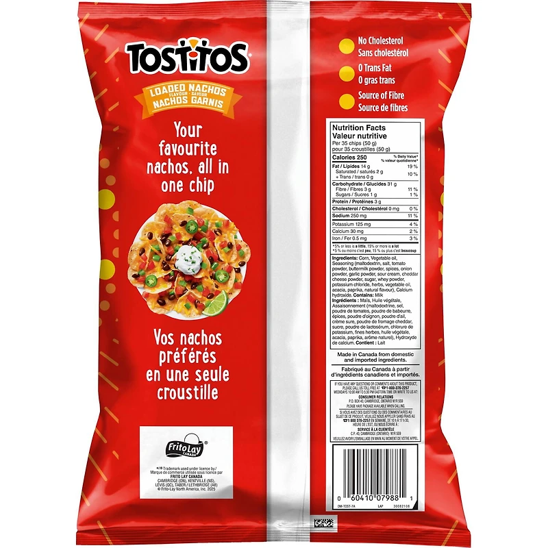 Tostitos, chips tortilla Saveur Nachos garnis.