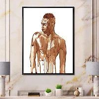 Designart Handsome African Man Portrait On White II FLOAT FRAME WALL ART