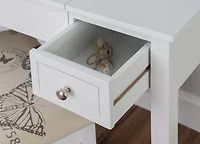 Joanna Butterfly Bench Vanity Set in White