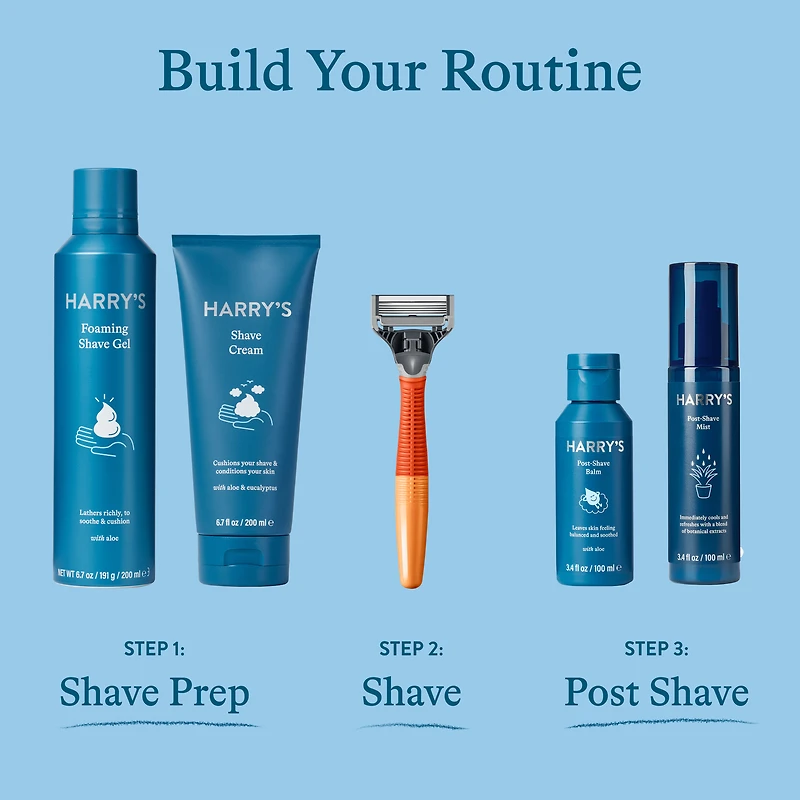 Harry's Shaving Razor for Men with 2 Razor Blade Refill Cartridges, Charcoal Grey