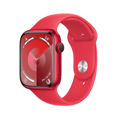 Apple Watch Series 9 GPS + Cellular 41mm Red Aluminium Case with Red Sport Band - M/L
