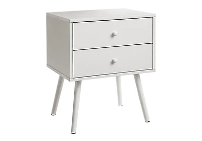 Monarch Specialties Accent Table, Bedroom, End, Living Room, Nightstand, Side Table, Storage Drawer, White Laminate, Modern, Contemporary