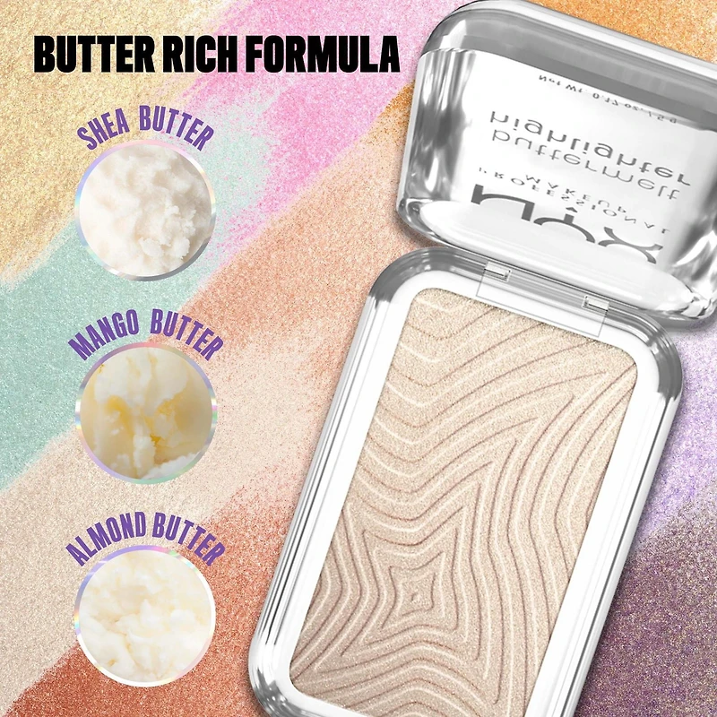 NYX Professional Makeup Buttermelt Powder Highlighter, Buildable & Buttery Soft Creamy Finish
