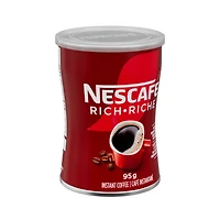Café instantané Riche, provenant de sources responsables, fait de grains de café, ajoutez simplement de l’eau chaude, boîte métallique