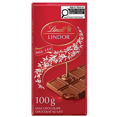 Chocolat au lait LINDOR de Lindt – Barre (100 g)