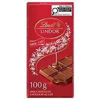 Lindt LINDOR Milk Chocolate Bar, 100 Grams