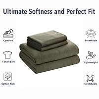 Mainstays – Parure de lit en jersey extra doux, enrichi en coton, pour adulte, King, couleur Sea Turtle Green, 4 pièces
