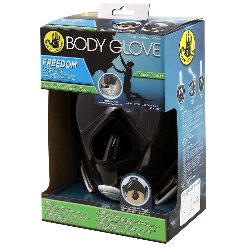Body Glove Freedom Full Face Snorkel Mask with GoPro Mount
