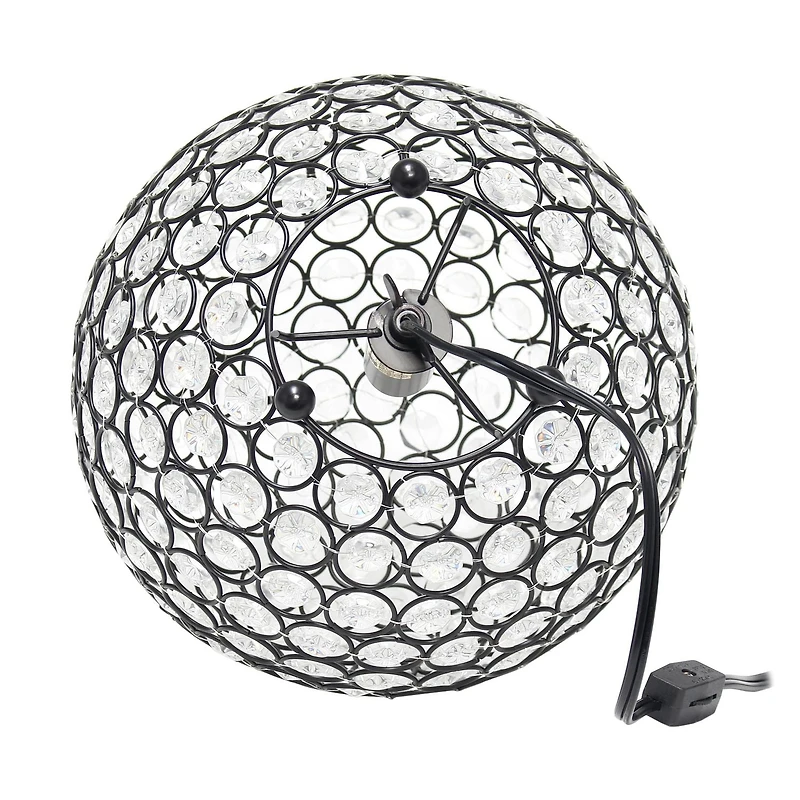Elegant Designs Elipse 10 Inch Crystal Ball Sequin Table Lamp
