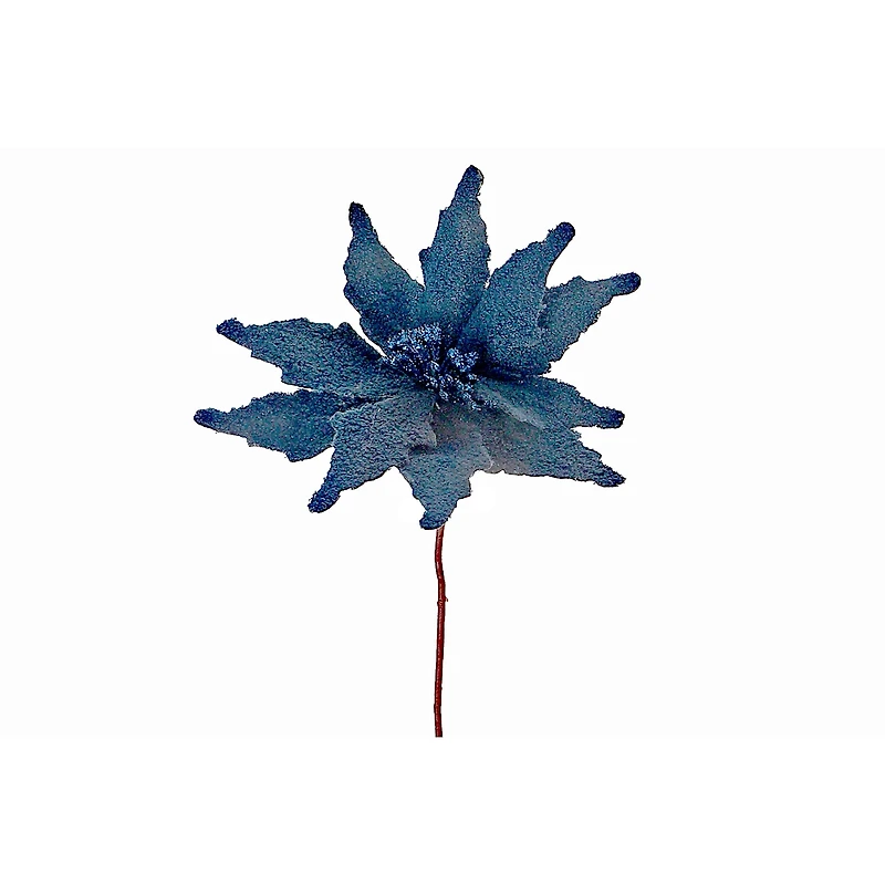 Sherpa Poinsettia Pick (Grey) - Set of 6