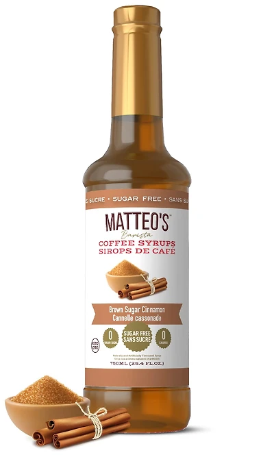Matteo's Sirop Aromatisant pour Café Sans Sucre, Cannelle Cassonade
