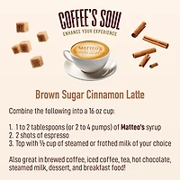 Matteo's Sugar Free Coffee Flavoring Syrup, Brown Sugar Cinnamon