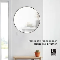 Miroir mural rond en métal Umbra Hubba, titane métallique