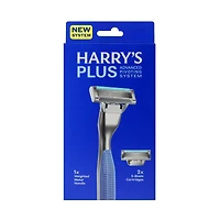 Harry's Plus Shaving Razor for Men with 2 Razor Blade Refill Cartridges, Tide