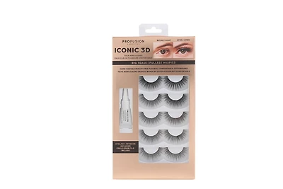 Profusion Cosmetics | Big Tease Iconic Faux Mink Eye Eyelashes 3D (Lot de 5 paires)