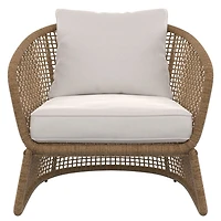 HOMETRENDS Lasso Steel 3-Piece Outdoor Chat Set with Cushions, Brown