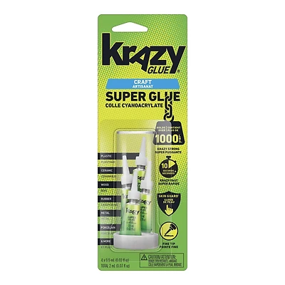 Krazy Glue Craft Super Glue, Fine Tip, 0.5 mL, 4 Count