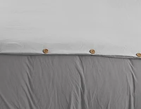 Swift Home Reversible Ultra Soft Solid Duvet Cover Set with Decorative Button Closure, King