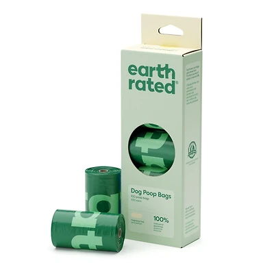 Earth Rated Unscented Leak-Proof Dog Poop Bags, 100 Bags on 5 Single Refill Rolls