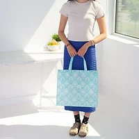 Walmart Sac d’épicerie réutilisable printemps, sac fourre-tout avec porte-bouteilles, bleu