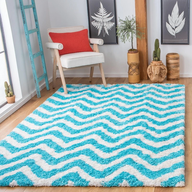 Safavieh Barcelona Carmella Zigzag Stripes Shag Area Rug