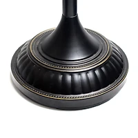 Elegant Designs 1 Light Torchiere Floor Lamp with Marbelized Amber Glass Shade