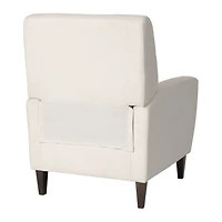 CorLiving Wells Off White Basketweave Fabric Upholstered Indoor Pushback Recliner with Wood Legs