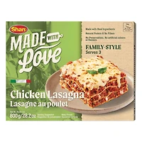Shan Halal Chicken Lasagna – Italian-Style Frozen Meal with Creamy Tomato Sauce, Cheese & Pasta Layers | Heat & Serve Comfort – 300g, SHAN CHICKEN LASAGNA 800G