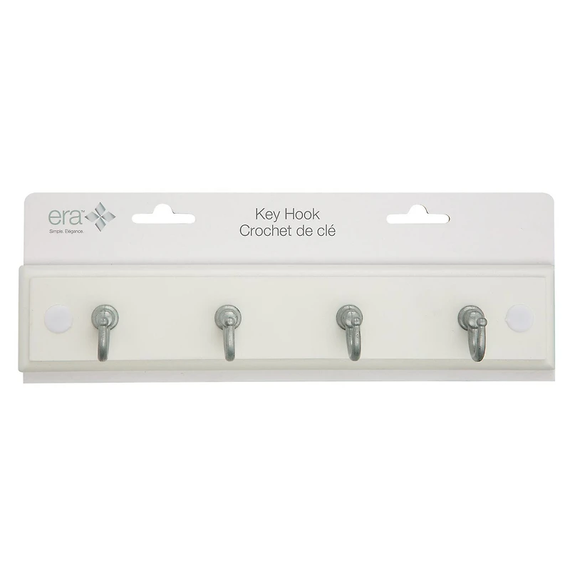 Era Classic Key and Hook Rail White