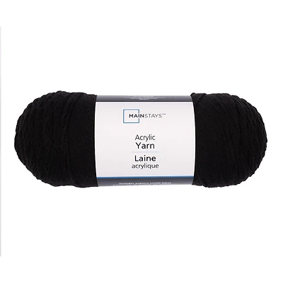 Mainstays Medium Acrylic Yarn Black V, 7 oz 397 Yards