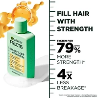 Garnier Fructis Hair Filler + Vitamin C Strength Repair Sulfate-Free Shampoo, for Weak Damaged Hair, up to Breakage & 79% More Strength